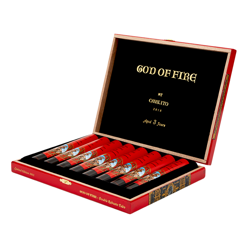 god-of-fire-by-carlito-double-robusto-tubos-box