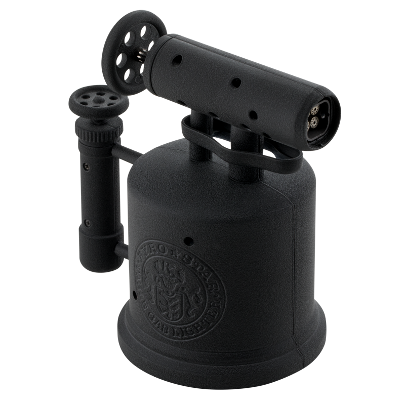 quad-pump-table-lighter-black-crackle-piece