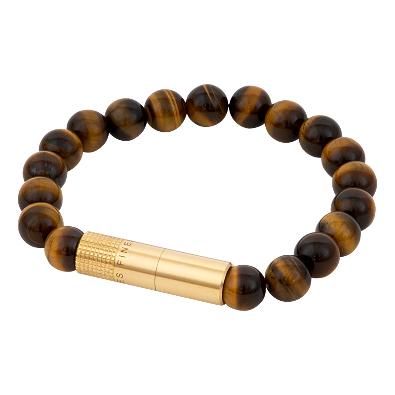 LES FINES LAMES PUNCH BRACELET SOLO - BRASS - TIGER EYE - S Piece