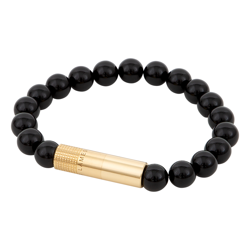 LES FINES LAMES PUNCH BRACELET SOLO - BRASS - ONYX - S Piece