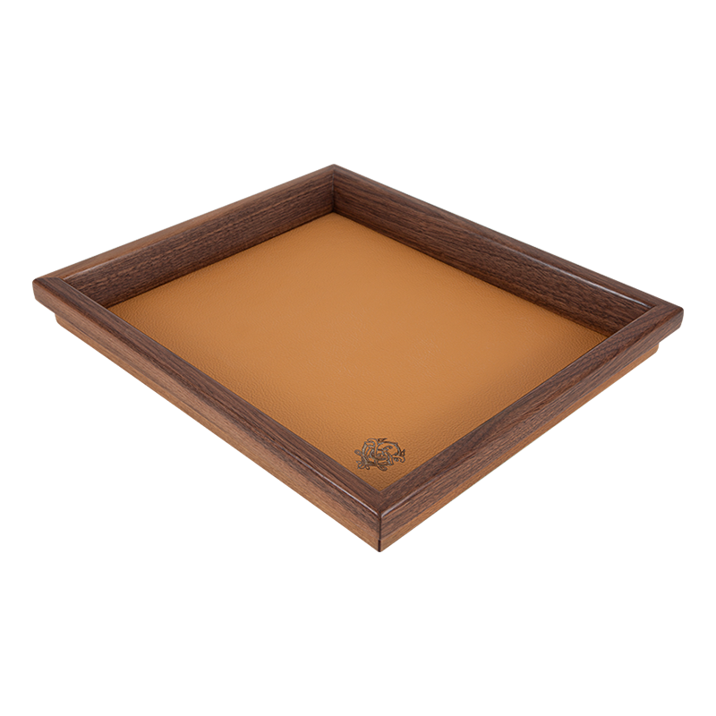 GRAUER CIGAR TRAY - EBONY & LEATHER Piece