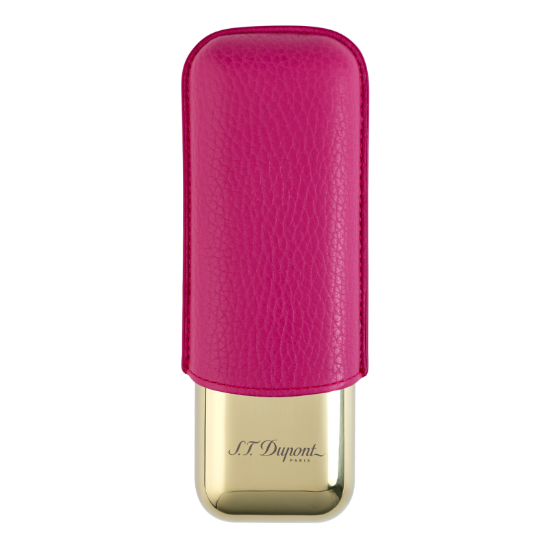 ST DUPONT METAL BASE CIGAR CASE - ROSE GR&GOLD - 2 CIGARE Piece