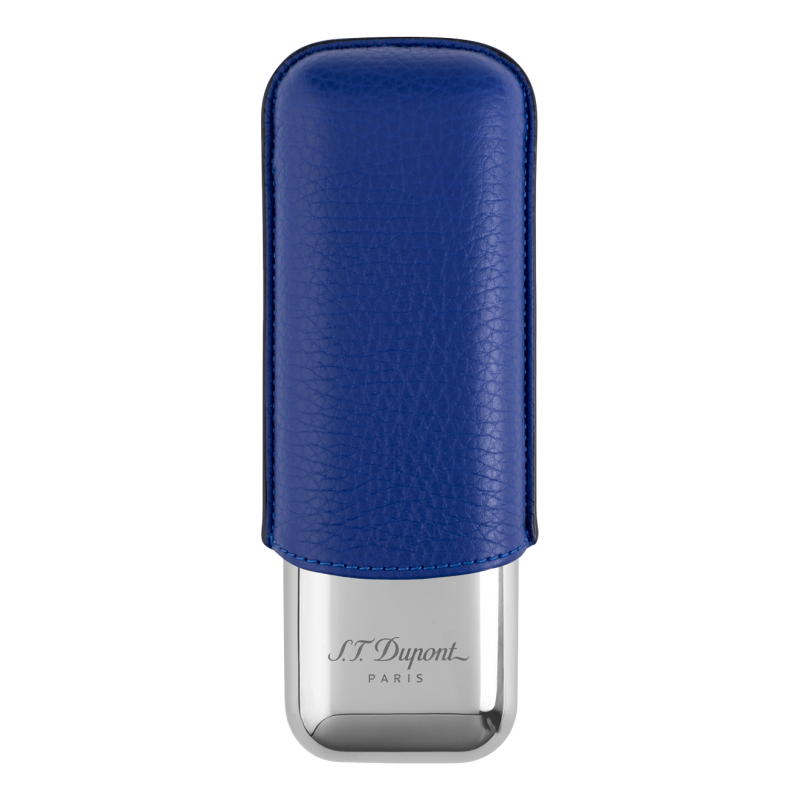 ST DUPONT METAL BASE CIGAR CASE - BLUE GR - 2 CIGARE Piece