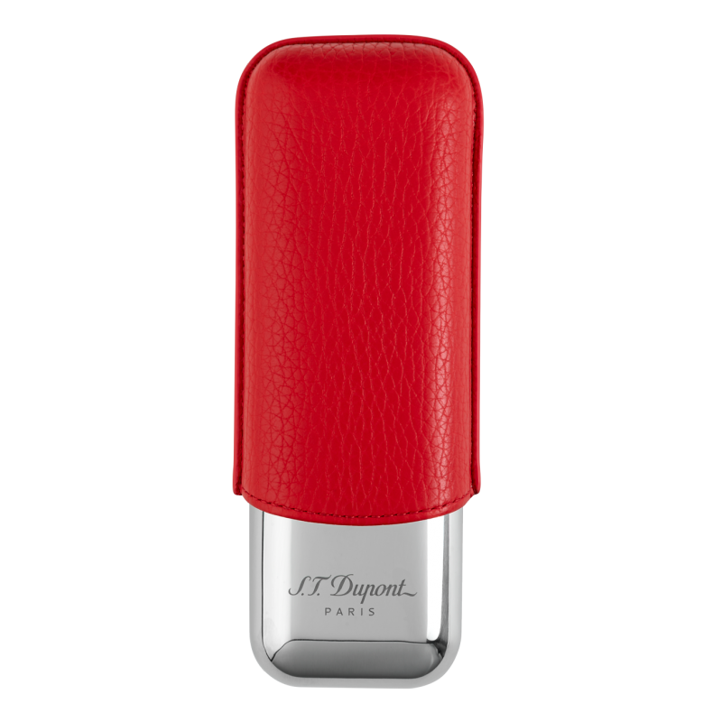 ST DUPONT METAL BASE CIGAR CASE - RED GR - 2 CIGARE Piece