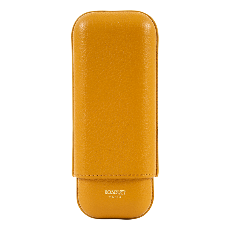 BOSQUET CIGAR CASE TL - LEATHER - 2 CIGARS - YELLOW Piece