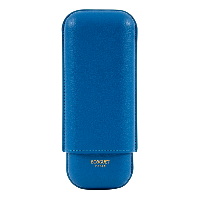 BOSQUET CIGAR CASE TL - LEATHER - 2 CIGARS - CAPRI BLUE Piece