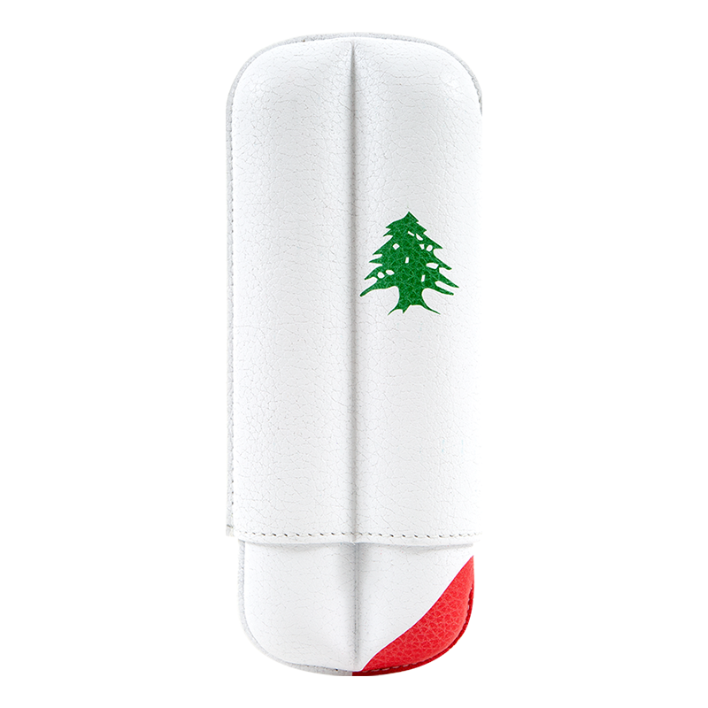 BOSQUET CIGAR CASE CYLINDRICAL - FLAG - 2 CIGARS - LEBANON Piece