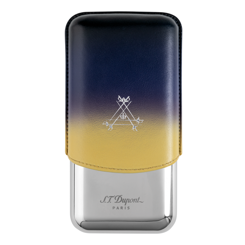 ST DUPONT METAL BASE CIGAR CASE - LA NUIT - 3 CIGARE Piece