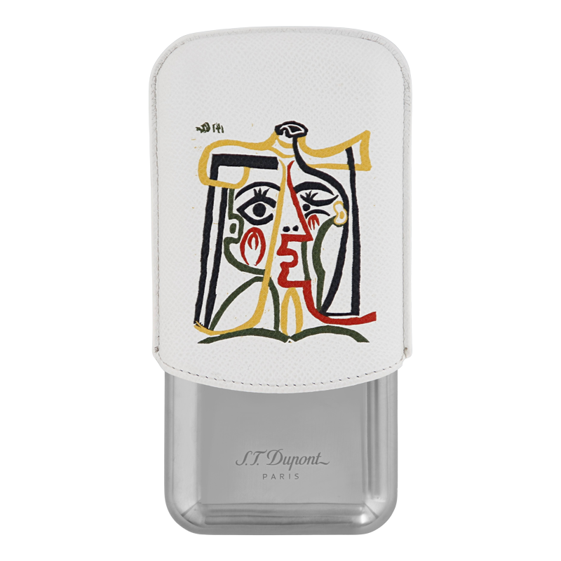 ST DUPONT METAL BASE CIGAR CASE - PICASSO - 3 CIGARE Piece