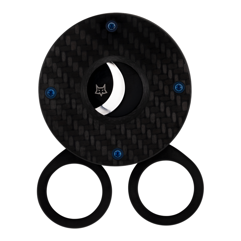 FOX KNIVES CIRCLE CIGAR CUTTER - BLACK CARBON Piece