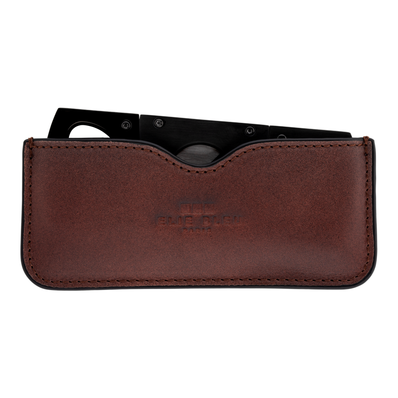 ELIE BLEU CUT CASE - LEATHER - BROWN Piece