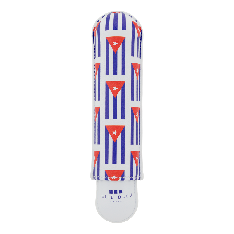 ELIE BLEU CIGAR CASE - SMALL CUBAN FLAGS - 1 Piece