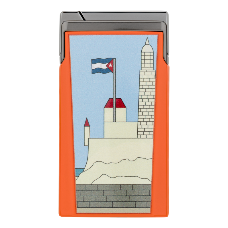 ELIE BLEU LIGHTER - J15 - LACQUER CASA CUBANA ORANGE Piece