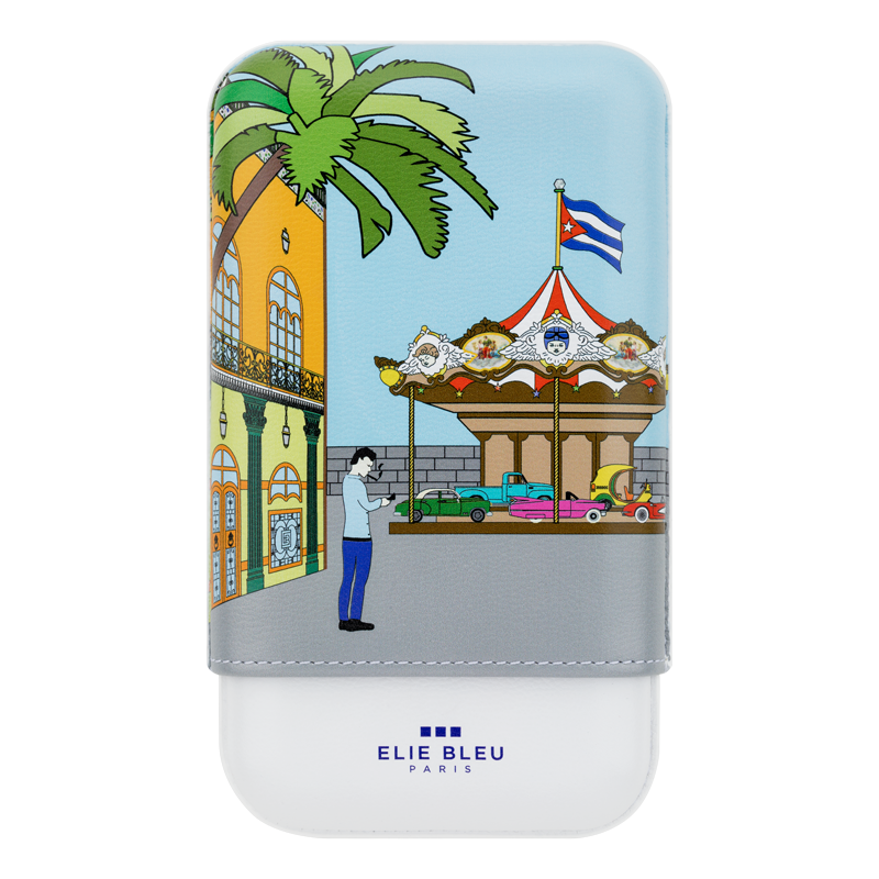 ELIE BLEU CIGAR CASE - CASA CUBANA CAROUSEL - 3 Piece