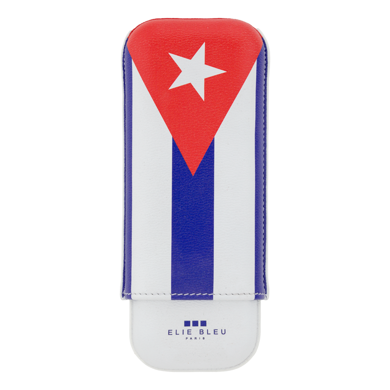 ELIE BLEU CIGAR CASE - CUBAN FLAG - 2 Piece