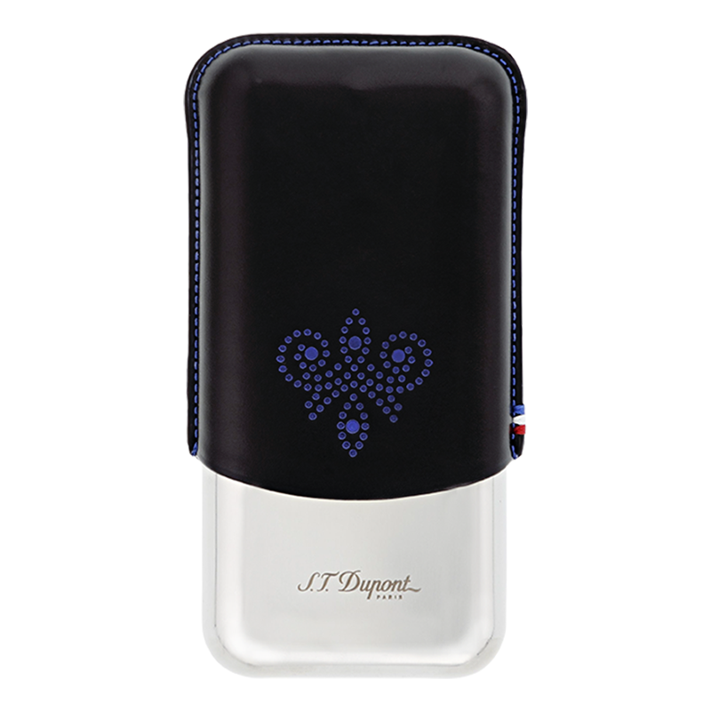 ST DUPONT METAL BASE CIGAR CASE - DERBY BLACK - 3 CIGARE Piece