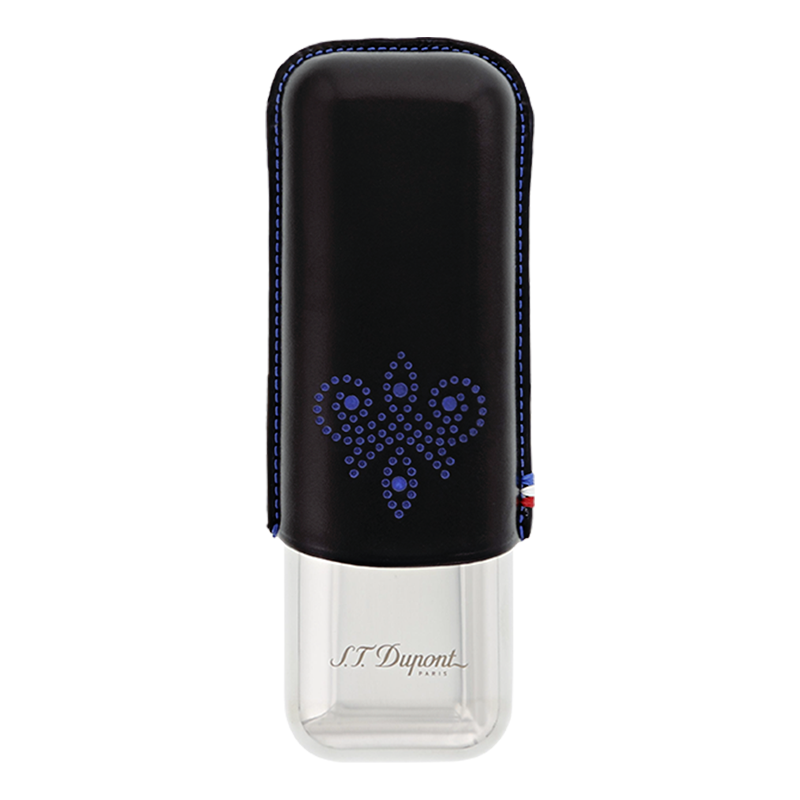ST DUPONT METAL BASE CIGAR CASE - DERBY BLACK - 2 CIGARE Piece