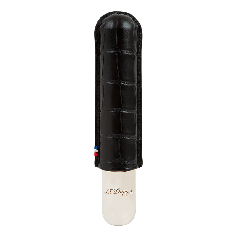 ST DUPONT METAL BASE CIGAR CASE - CROCO BLACK - 1 CIGARE Piece