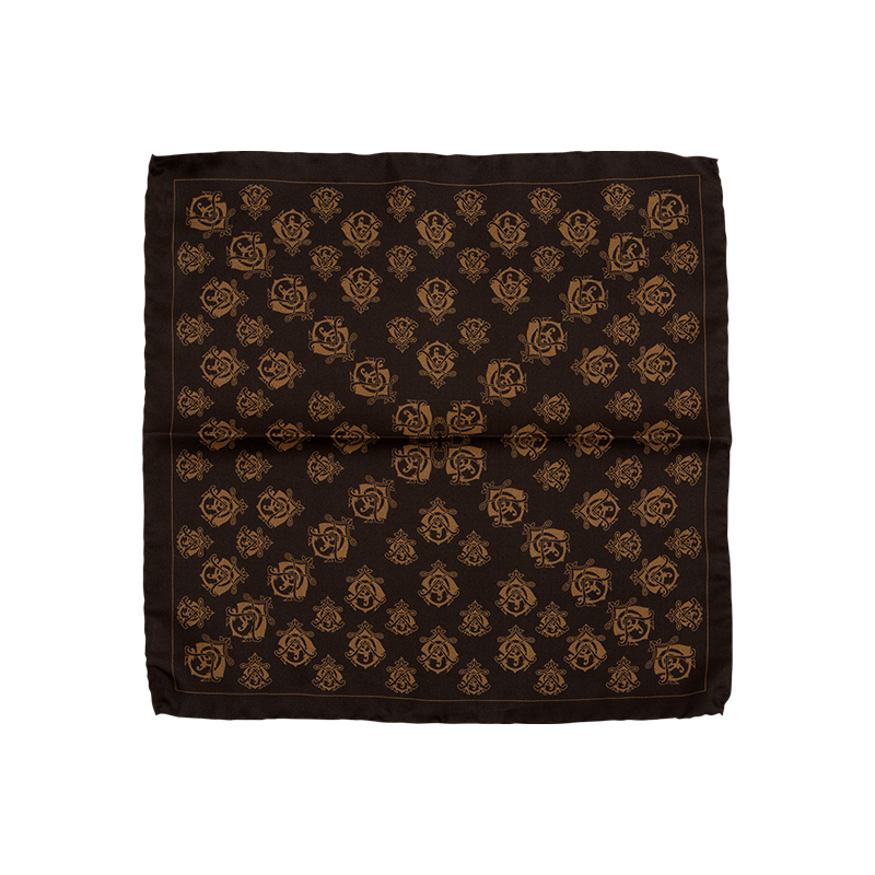 GRAUER PURE SILK POCKET SQUARE GRAUER LOGO Piece