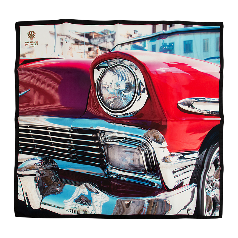 GRAUER PURE SILK SCARF CUBAN CAR Piece
