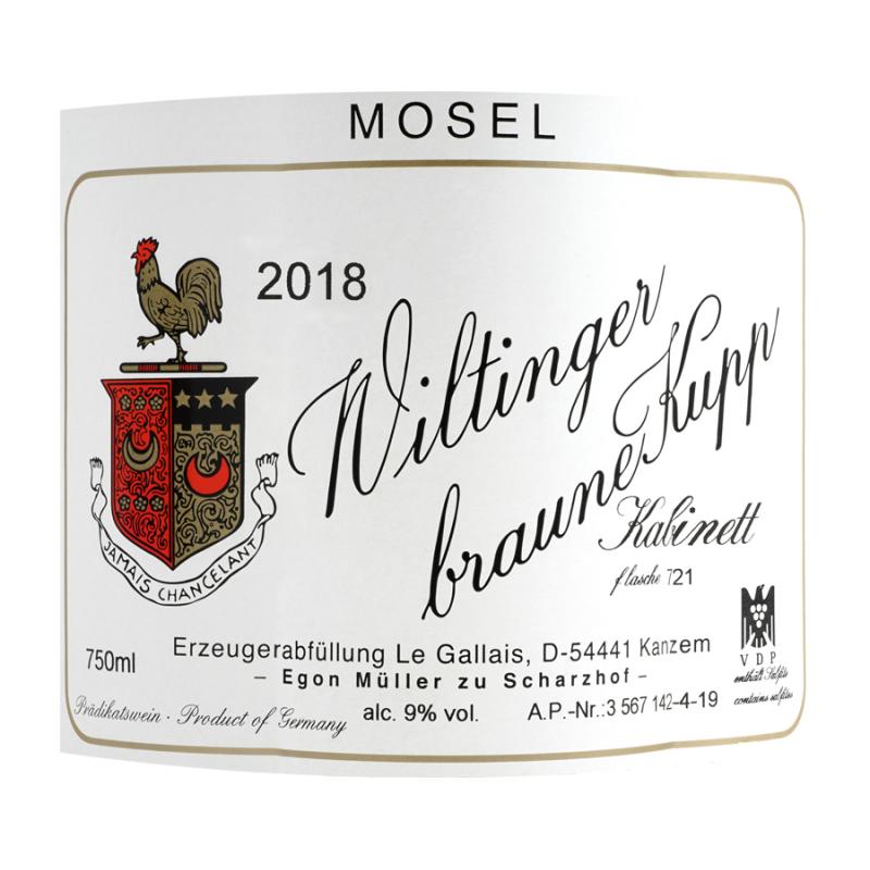 EGON MULLER RIESLING - KABINETT - WILTINGER BRAUNE KUPP - 2018 Btl 75
