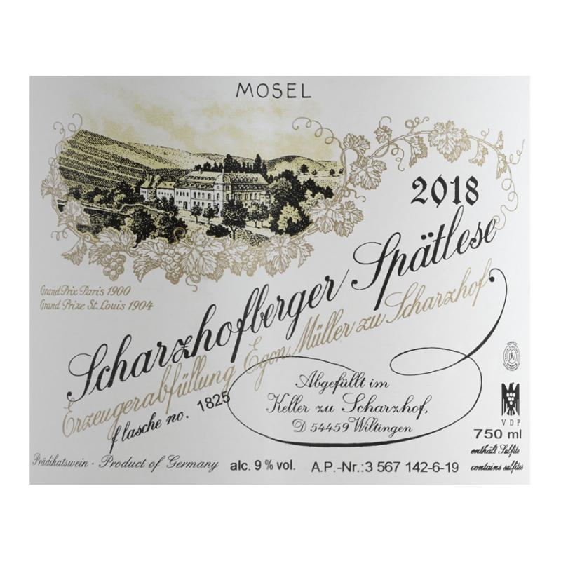 EGON MULLER RIESLING - SCHARZHOF SCHARZHOFBERGER SP&Auml;TLESE - PR&Auml;DITKATWEIN - 2018 Btl 75